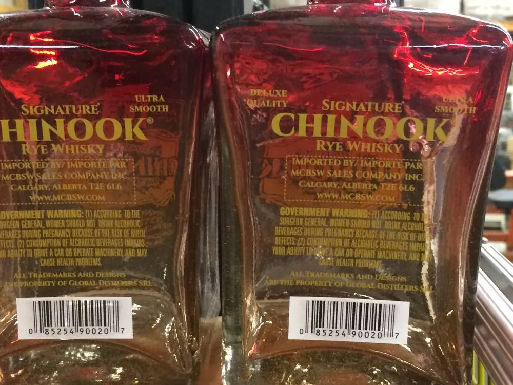 Printed bottle on production line
